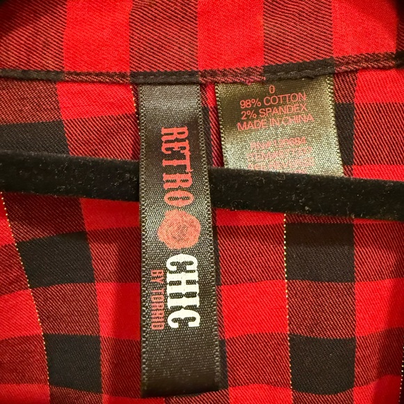 Torrid Retro Chic Red and Black Plaid Shirt - Picture 2 of 5